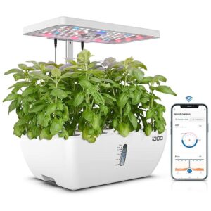 WiFi Controlled Hydroponic System with 12 Pods, 5L Water Tank, and LED Grow Light