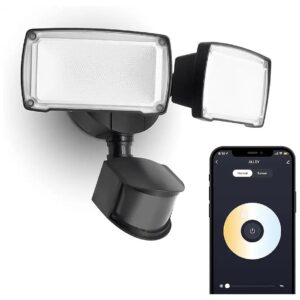 WiFi Smart LED Outdoor Floodlight with Voice Control, APP Control, and Long Lifespan