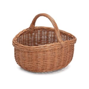 Willow Basket Handcrafted with Natural Handle, 40x36x36cm, Eco-Friendly and Non-Toxic