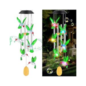 Wind Chimes Gifts for Mom Grandma Wife Sister with Solar Lighting and Adjustable Hook