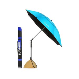 Windproof Outdoor Beach Umbrella with Sand Anchor and UV Protection