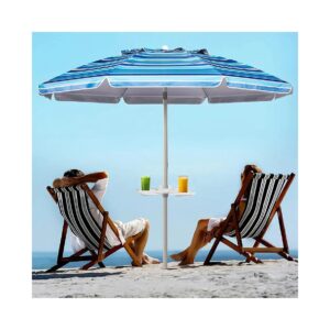 Windproof and Sand-Resistant 7ft Outdoor Sunshade Umbrella for Patio Garden or Beach Use