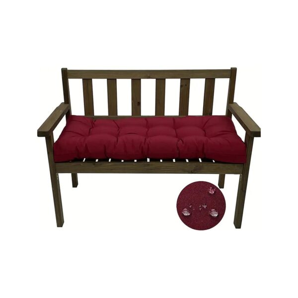 Wine Red Outdoor Indoor Bench Seat Cushion Pillow for Patio Metal Wooden Furniture