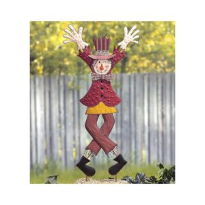 Winking Scarecrow Metal Garden Stake for Outdoor Hanging Halloween Decoration