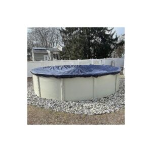 Winter Pool Cover for Aboveground Pools 24 ft Round, Includes Winch and Cable