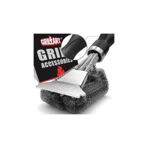 Wire Bristle Grill Brush for Fast and Easy Cleaning of Grill Grates with Durable Handle