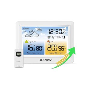 Wireless Weather Station with Rechargeable Battery and Adjustable Brightness for Home Use