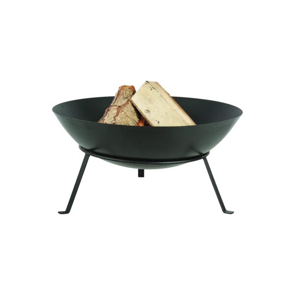 Wood Burning Fire Bowl with Black Metal Legs for Backyard Entertainment