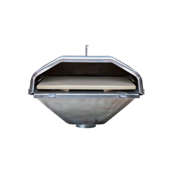 Wood Fired Pizza Oven Attachment for Grills with Square Pizza Stone, Silver