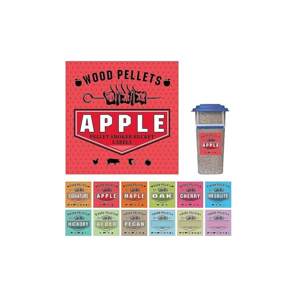 Wood Pellet Flavor Identification Labels for Smoker Grill Storage Containers