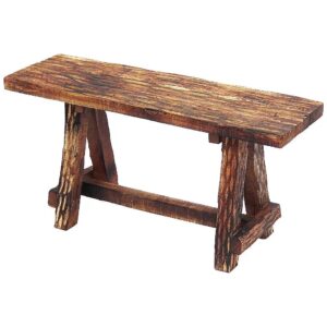 Wooden Cappuccino Brown Garden Bench with Retro Etched Footrest