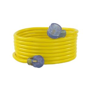 Yellow 30 Amp RV Extension Cord 50 Feet TT-30P TT-30R 3,750 Watts