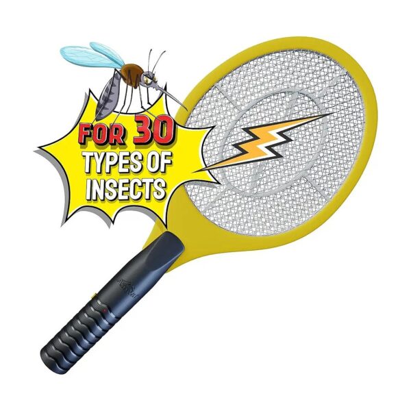 Yellow Electric Fly Swatter for Instant Fly Killer and Mosquito Catcher