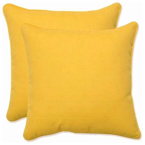 Yellow Fresco Outdoor Throw Pillows with Plush Polyester Fill and Water Resistant Fabric