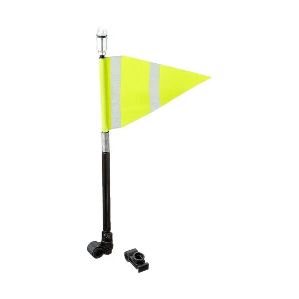 Yellow LED Flagpole with Triangle Shape and Reflective Tape for Car Safety