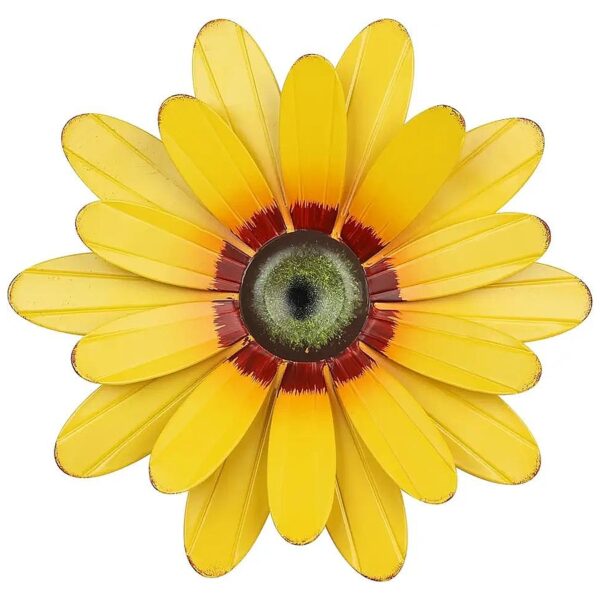 Yellow Metal Sunflower Decoration for Bathroom Kitchen Garden with Boho Style