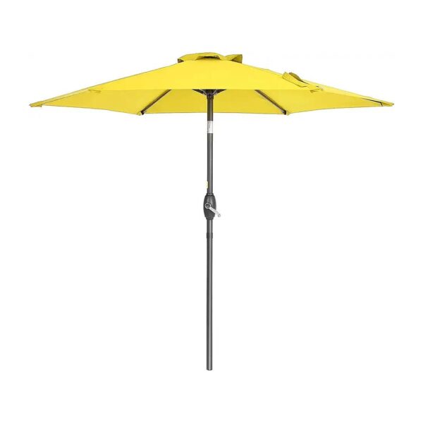 Yellow Patio Umbrella with 2-Year Non-Fading Material and Vented Metal Shaft