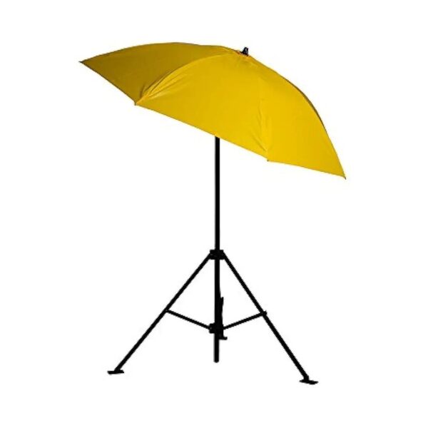 Yellow Round Aluminum Frame Umbrella with Sewn Nomex Thread and Heavy Duty Construction