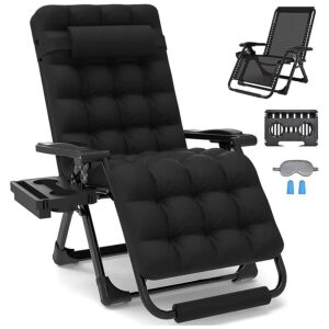 Zero Gravity Lounge Chair with Foot Rest and Cup Holder for Indoor Outdoor Relaxation