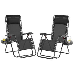 Zero Gravity Recliner Lounge Chair with Adjustable Folding Design for Backyard