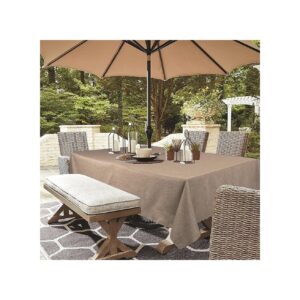 Zipper Tablecloth for Garden Outdoor Table 60x84inch Polyester Fabric Stain Resistant