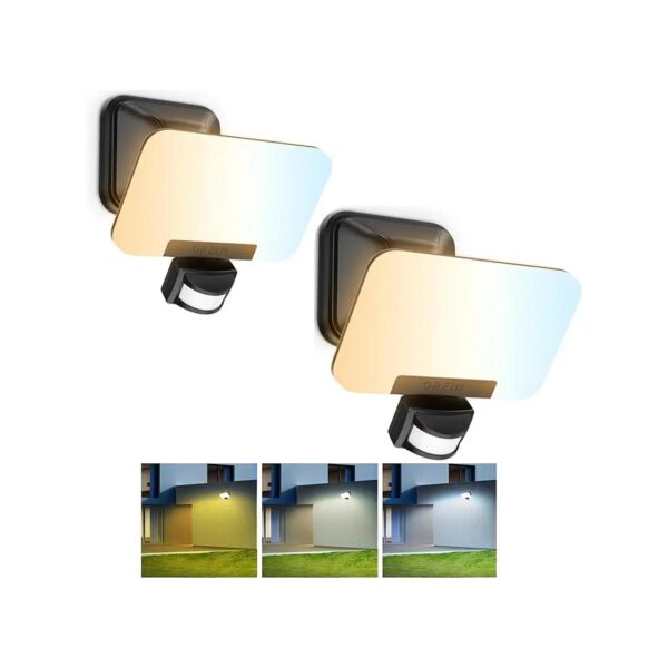 in-1 LED Floodlights with Dusk to Dawn Auto ON, 3500LM 35W, 180deg Motion Sensor Range