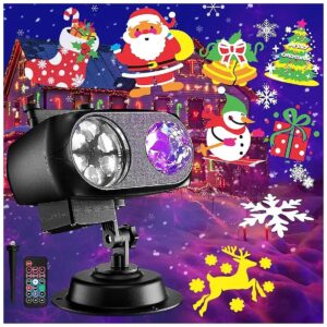 in-1 LED Holiday Projector Lights with Ocean Wave Snowflake Effect and Slide Patterns