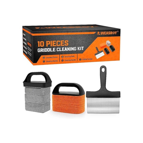 in-One Griddle Cleaning Kit for Black Stone Flat Top Grills with Grill Stone and Scraper