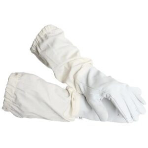 s Glove with Long Canvas Sleeve and Elastic Cuff in White, 2X-Large