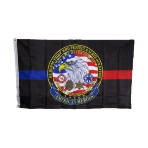 s Heroes 3x5 First Responders Police Fire EMS Sheriff Patrol Flag Banner