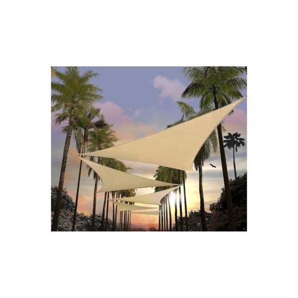 x 12' x 12' Beige Triangle Sun Shade Sail with 95% UV Blockage and Water Permeable Fabric