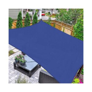 x12' Rectangle Patio Sun Shade Sail Blue UV Block Canopy for Backyard and Pool Area